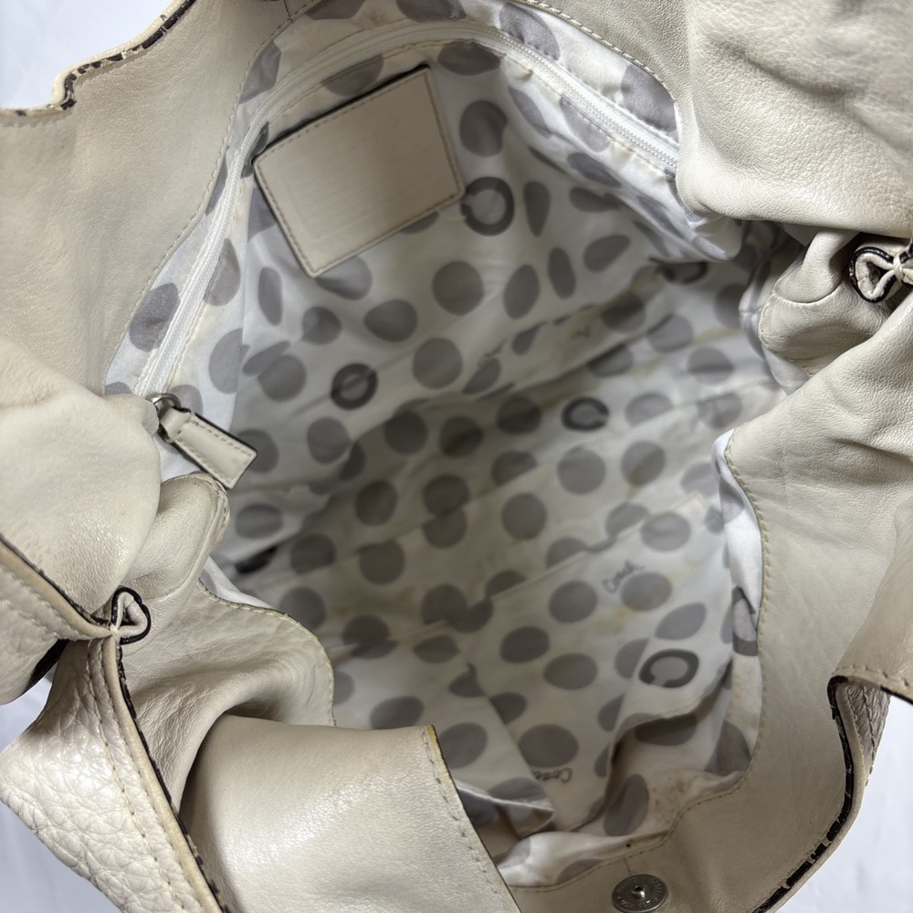 VTG Coach Julia Hobo Shoulder Bag Beige Oatmeal Pebble Leather Slouchy Purse Y2K - Picture 6 of 16